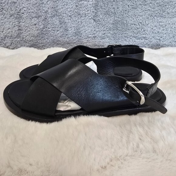 Everlane Women's City Crossover Sandal Black Leather Sizes NEW Classic - Picture 3 of 12